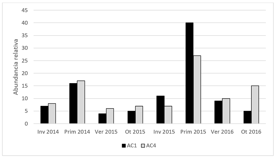 Abundancia Relativa del total de arañas recolectadas durante los dos años de estudio (2014-2026).