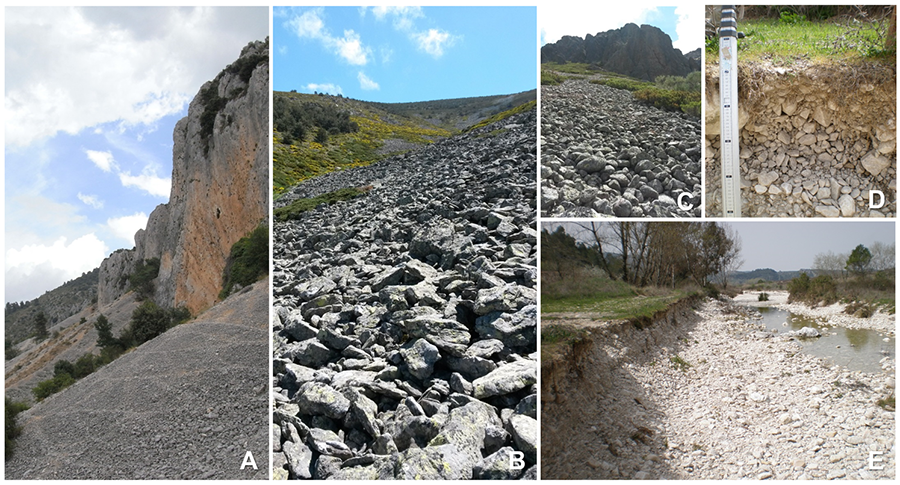 Algunos enclaves ibéricos con depósitos coluviales y aluviales generadores de MSS